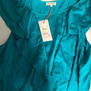 Jackpot beautiful silk ruffled blouse XL